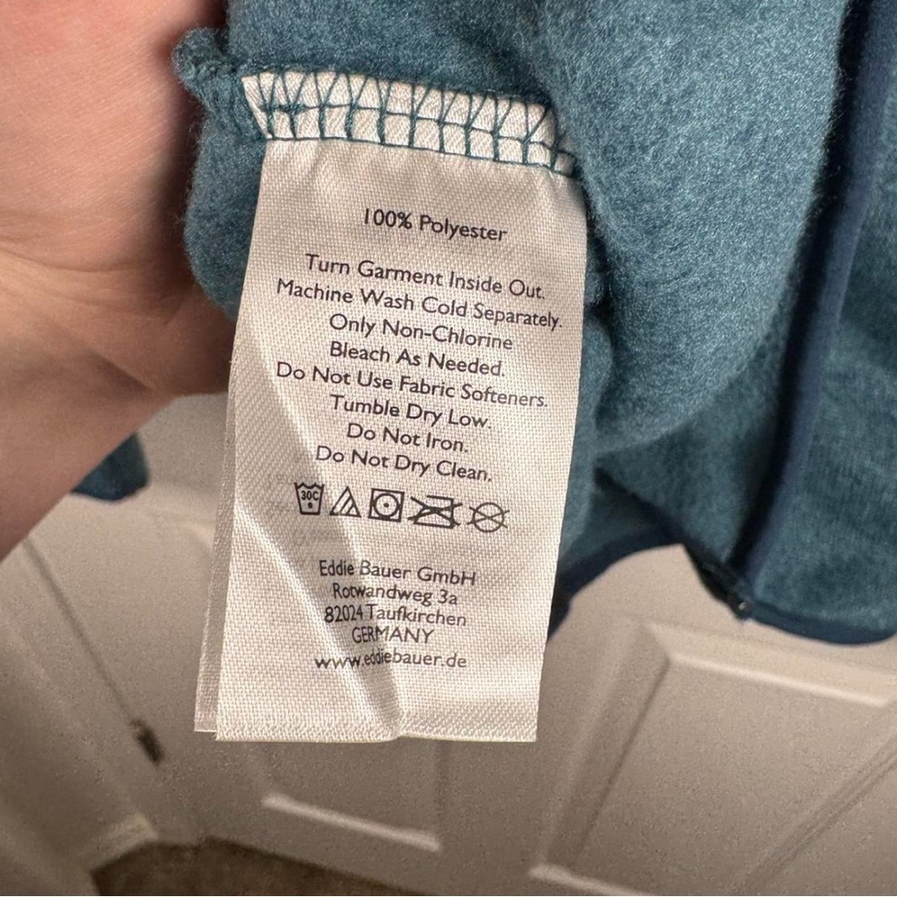 Eddie‎ Bauer Men's Teal Zip-Up Sweater - Picture 4 of 5